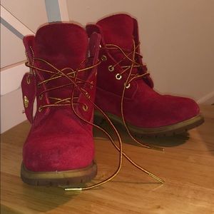 red suede timberlands